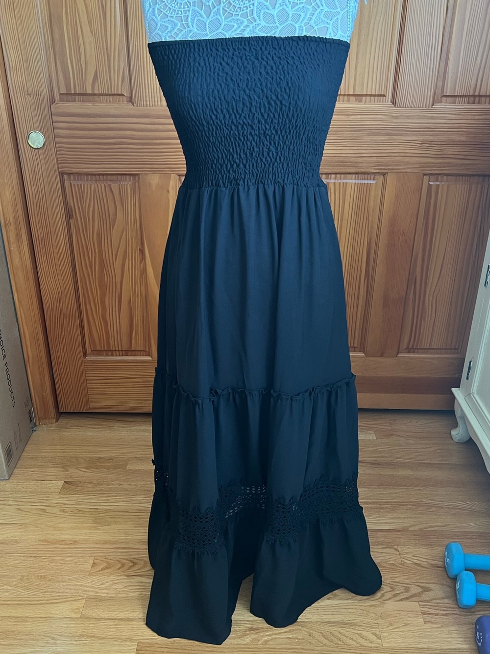 Black Strapless Maxi Dress